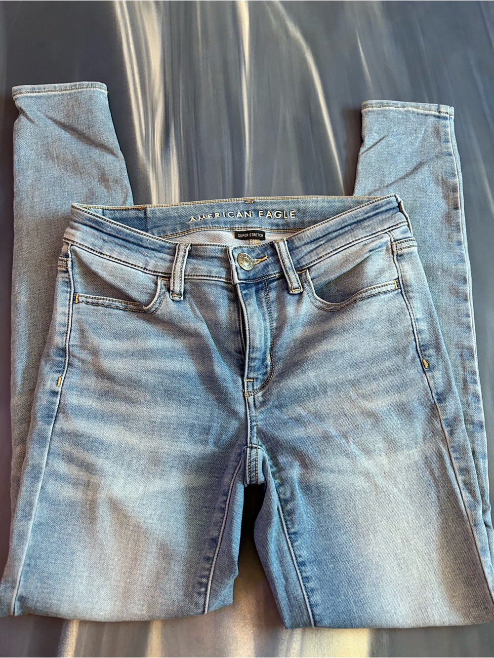 American Eagle Outfitters Women's Light Blue Skinny Jeans Sz 2
